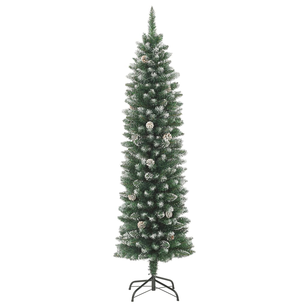 Künstlicher Weihnachtsbaum mit Ständer Schlank 210 cm PVC - Pazzar.ch