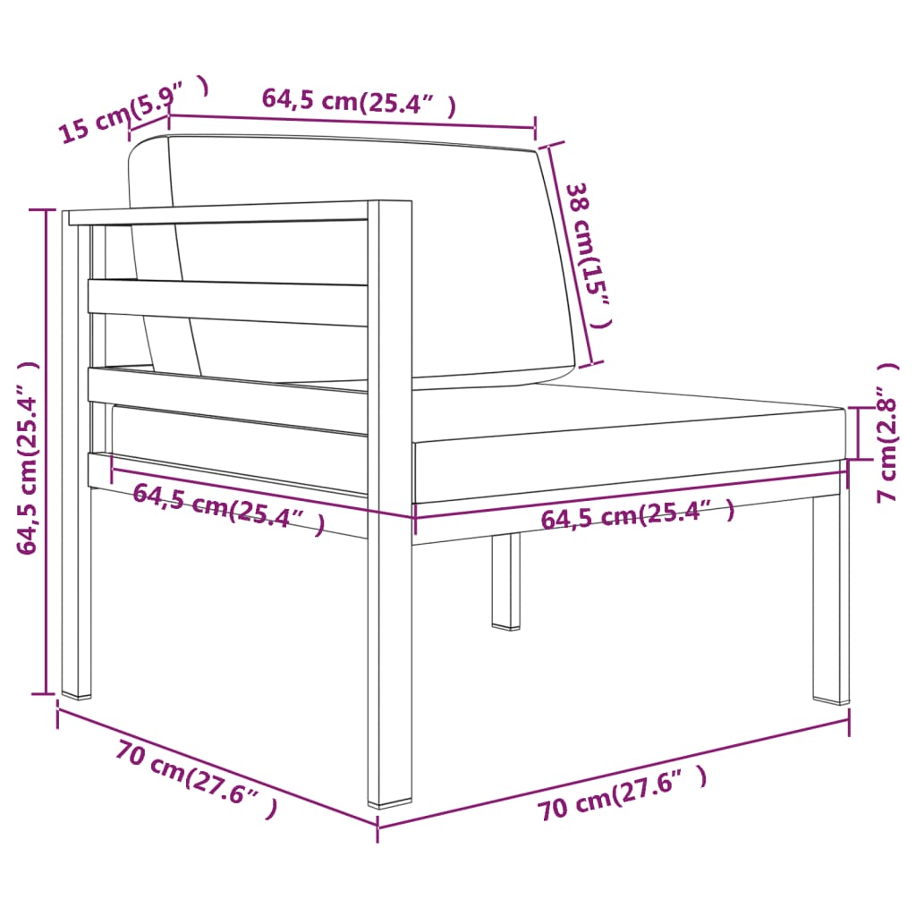 10-tlg. Garten-Lounge-Set mit Kissen Aluminium Anthrazit - Pazzar.ch