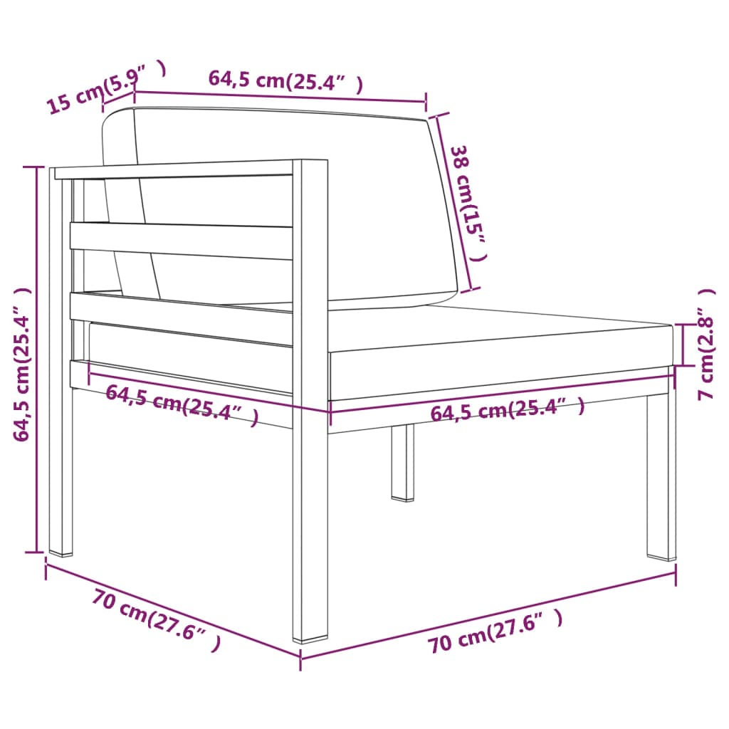 10-tlg. Garten-Lounge-Set mit Kissen Aluminium Anthrazit - Pazzar.ch