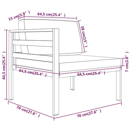 10-tlg. Garten-Lounge-Set mit Kissen Aluminium Anthrazit - Pazzar.ch