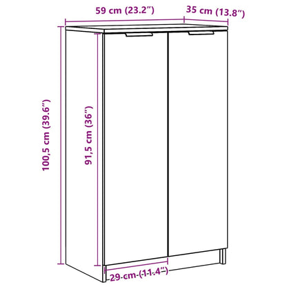 Schuhschrank Sonoma-Eiche 59x35x100 cm Holzwerkstoff - Pazzar.ch