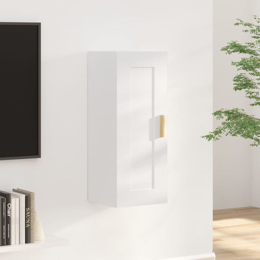 Wandschrank Hochglanz-Weiß 35x34x90 cm Holzwerkstoff - Pazzar.ch