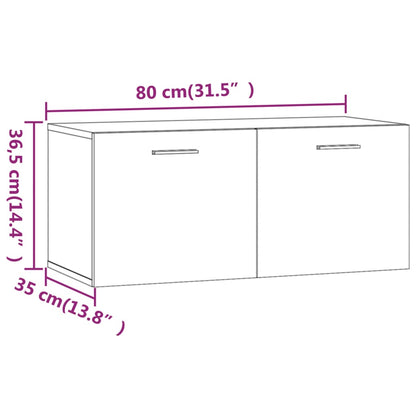 Wandschrank Hochglanz-Weiß 80x35x36,5 cm Holzwerkstoff - Pazzar.ch