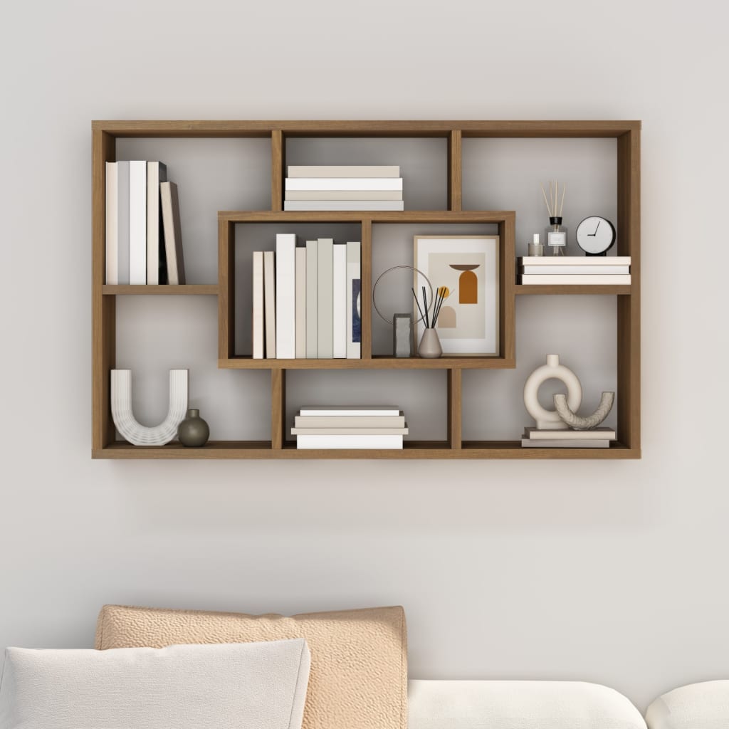 Wandregal Braun Eichen-Optik 85x16x52,5 cm Holzwerkstoff - Pazzar.ch