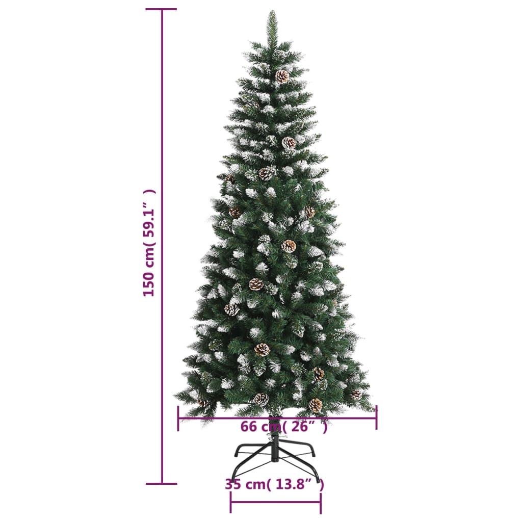 Künstlicher Weihnachtsbaum mit Ständer Grün 150 cm PVC - Pazzar.ch