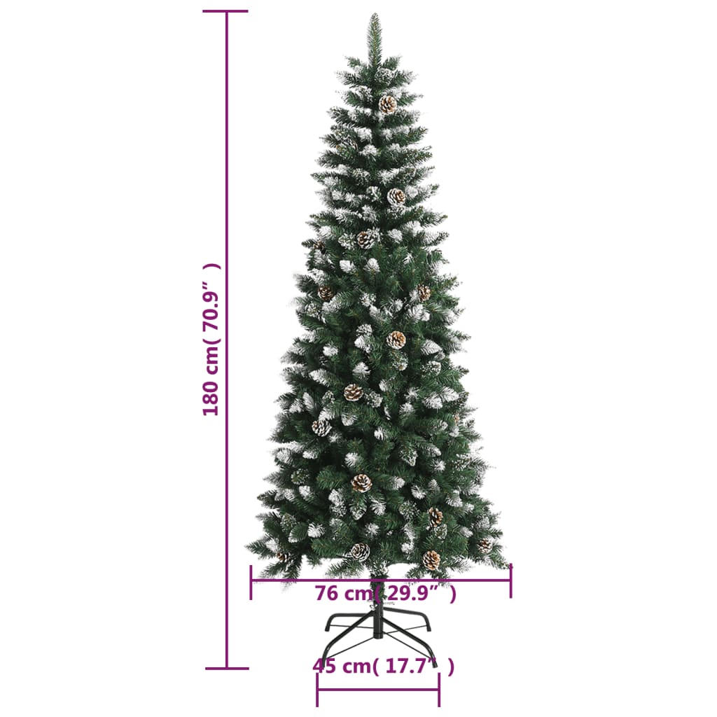 Künstlicher Weihnachtsbaum mit Ständer Grün 180 cm PVC - Pazzar.ch