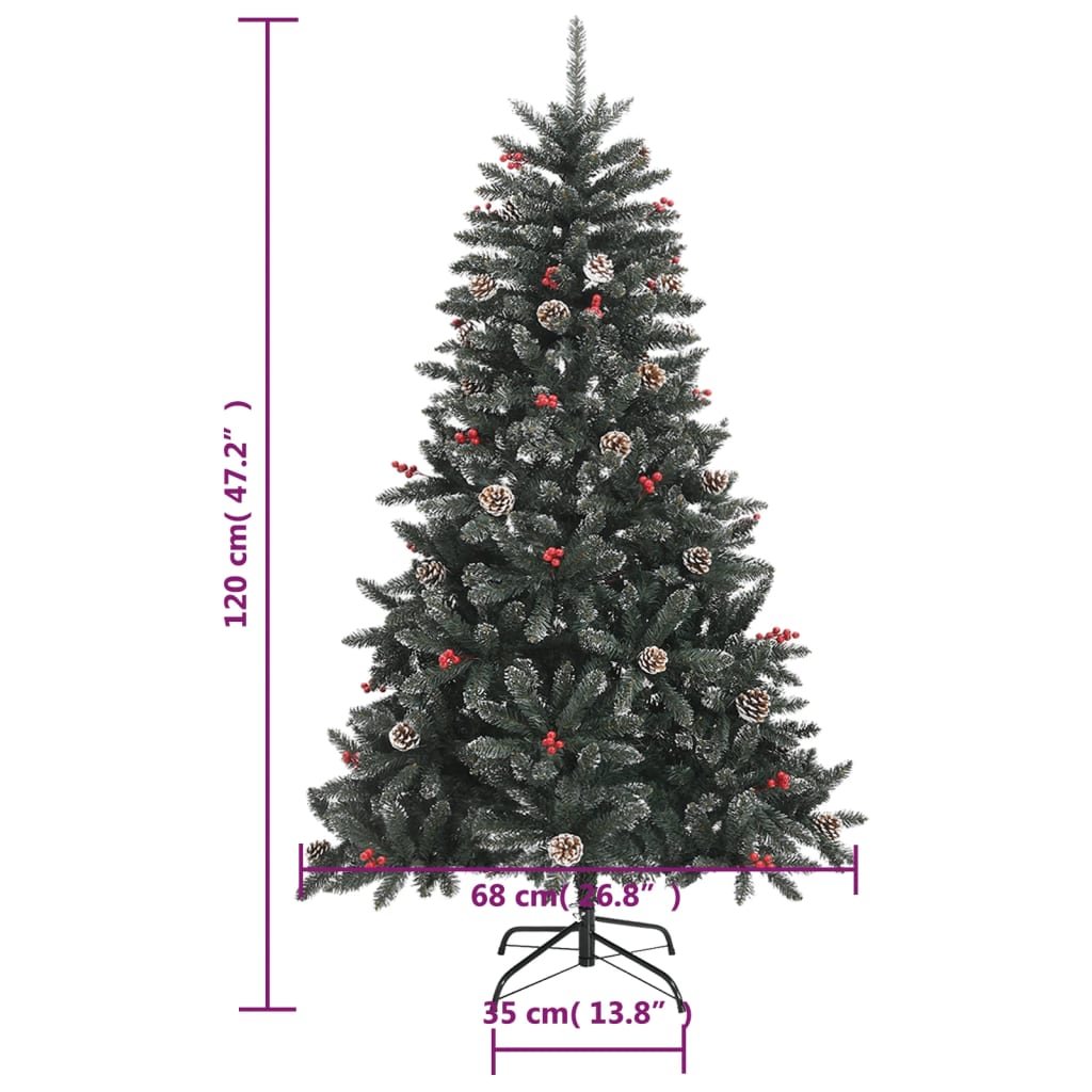 Künstlicher Weihnachtsbaum mit Ständer Grün 120 cm PVC - Pazzar.ch