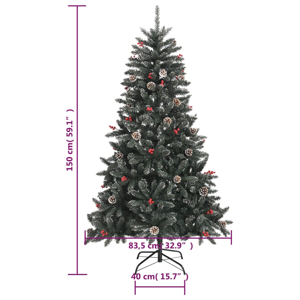 Künstlicher Weihnachtsbaum mit Ständer Grün 150 cm PVC - Pazzar.ch