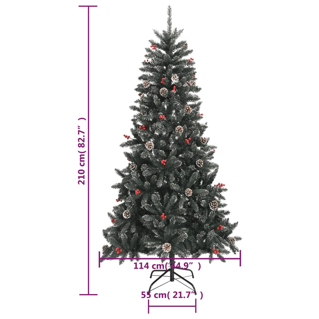 Künstlicher Weihnachtsbaum mit Ständer Grün 210 cm PVC - Pazzar.ch