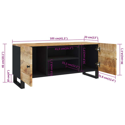 TV-Schrank 105x33x46 cm Massivholz Mango - Pazzar.ch