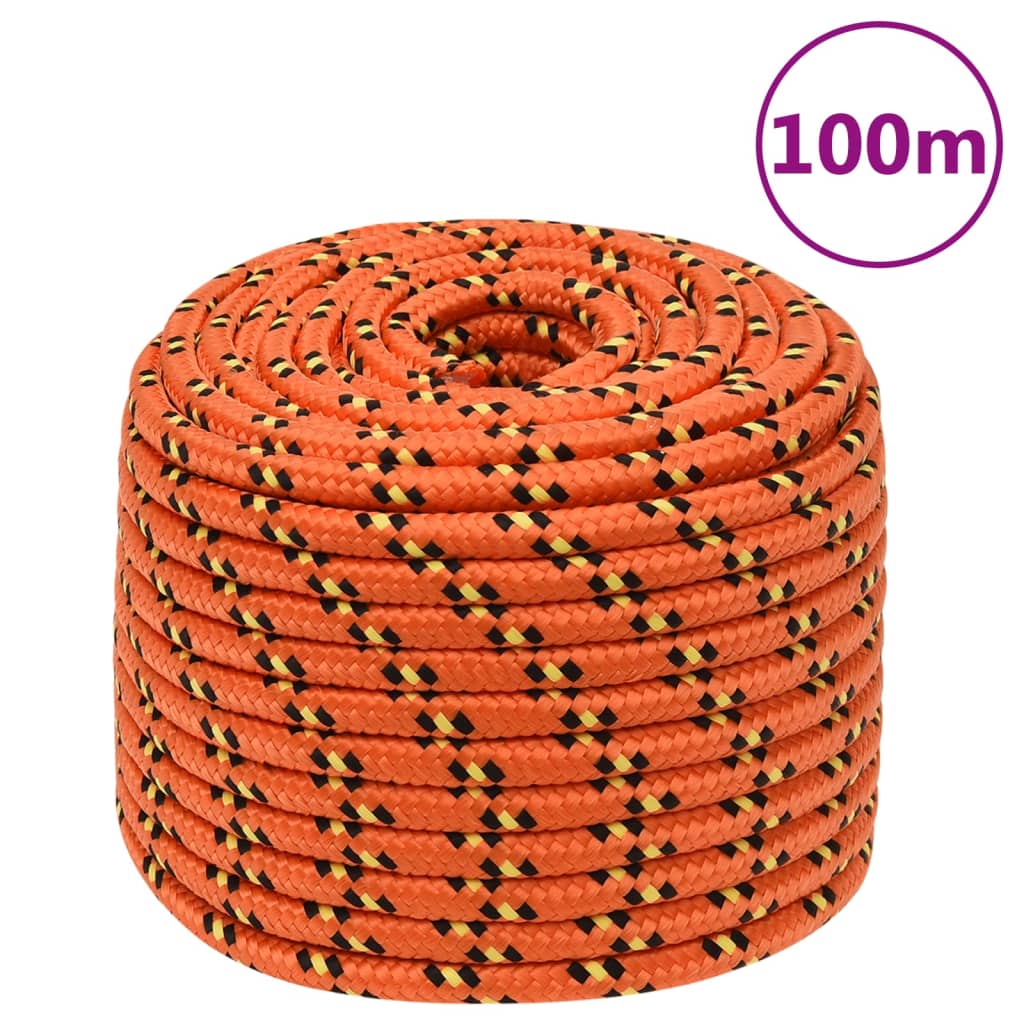 Bootsseil Orange 14 mm 100 m Polypropylen