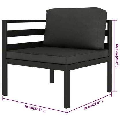 10-tlg. Garten-Lounge-Set mit Kissen Aluminium Anthrazit - Pazzar.ch