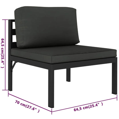 10-tlg. Garten-Lounge-Set mit Kissen Aluminium Anthrazit - Pazzar.ch