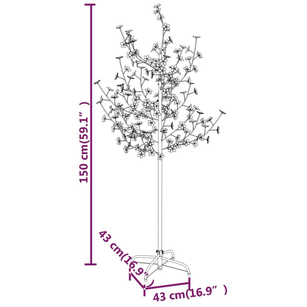 LED-Baum mit Kirschblüten Warmweiß 120 LEDs 150 cm - Pazzar.ch