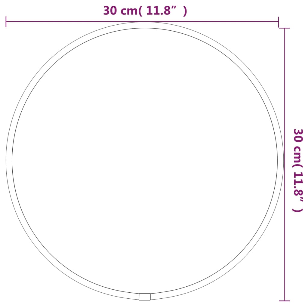 Wandspiegel Schwarz Ø 30 cm Rund