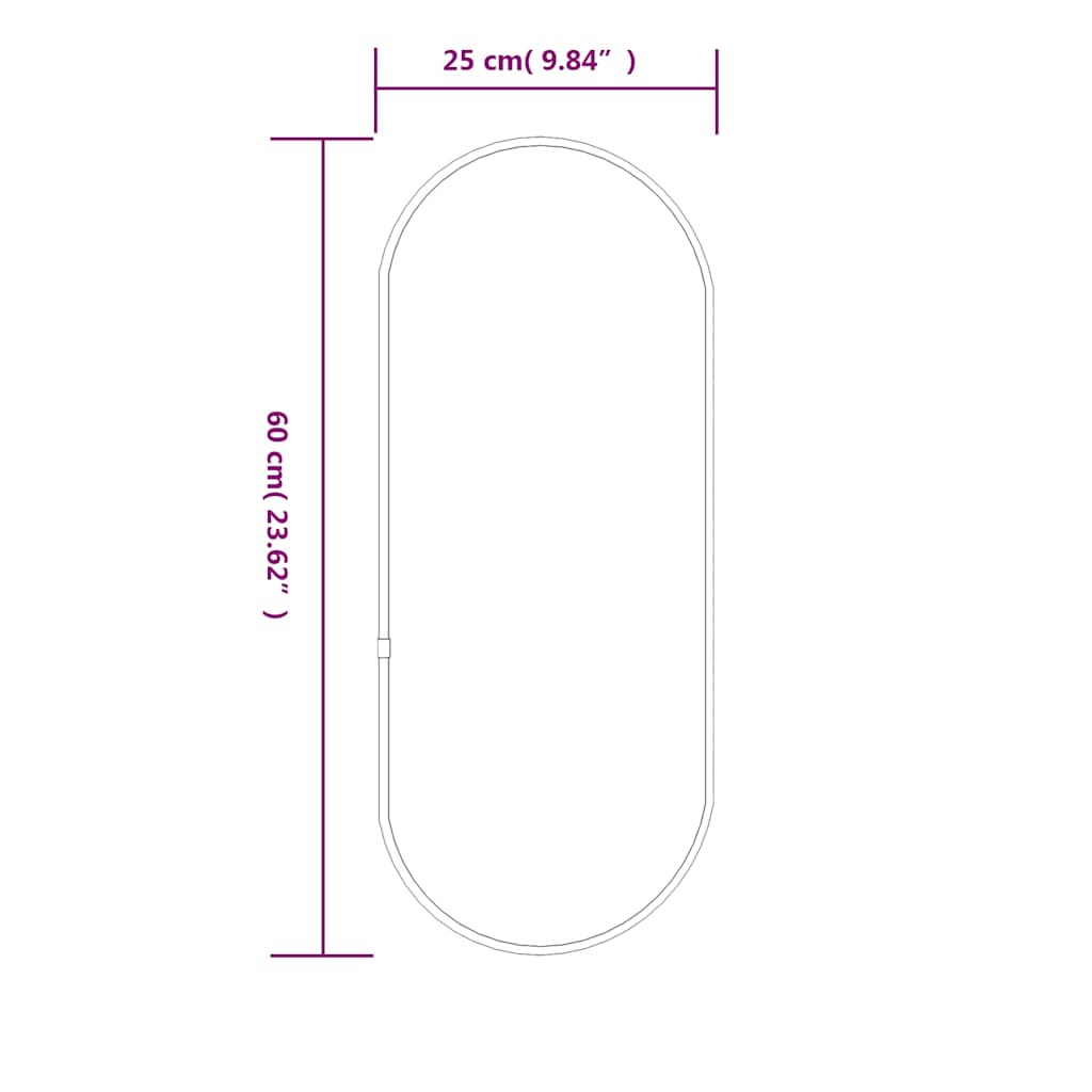 Wandspiegel Silbern 60x25 cm Oval