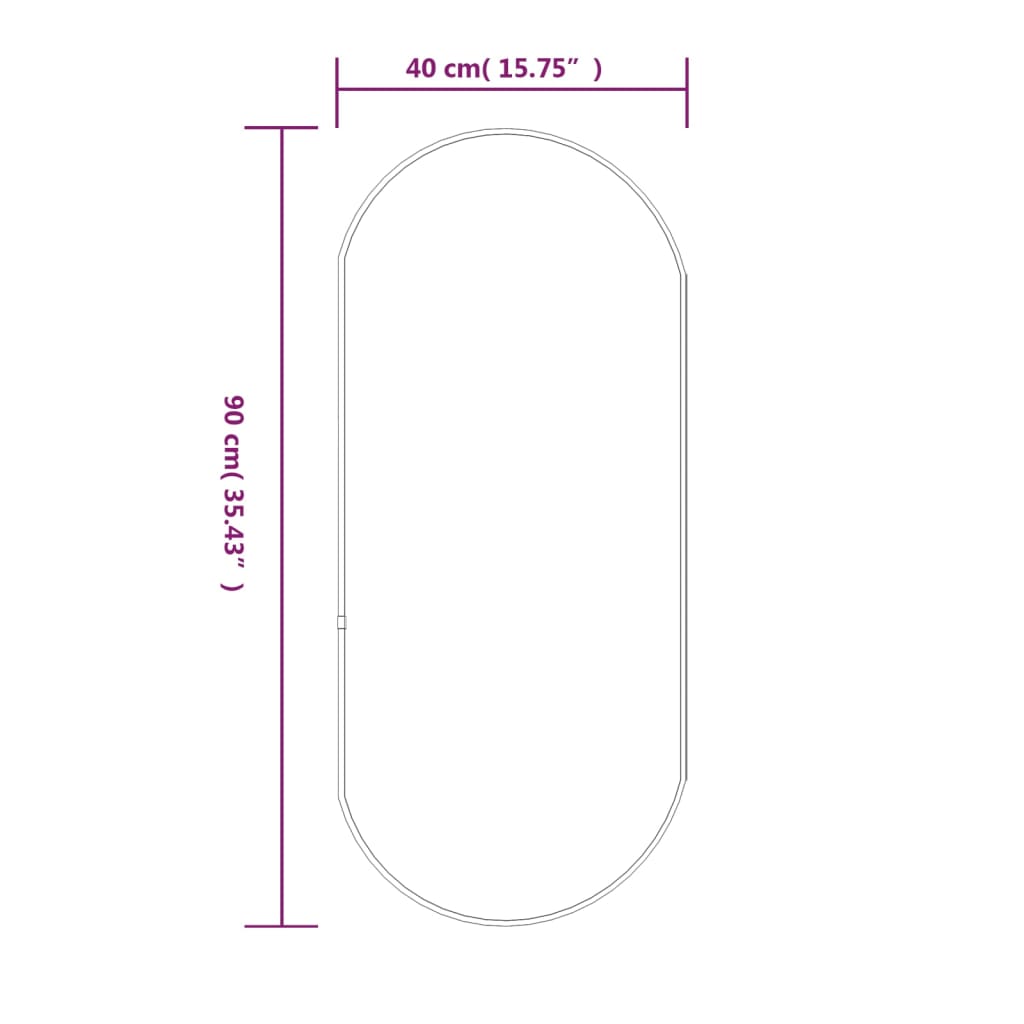 Wandspiegel Silbern 90x40 cm Oval - Pazzar.ch