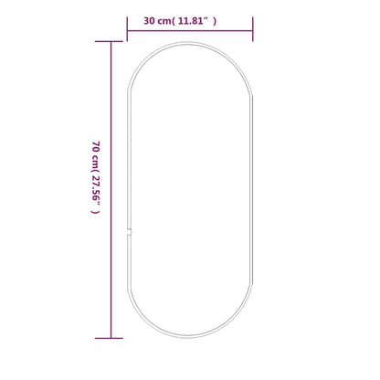 Wandspiegel Schwarz 70x30 cm Oval - Pazzar.ch