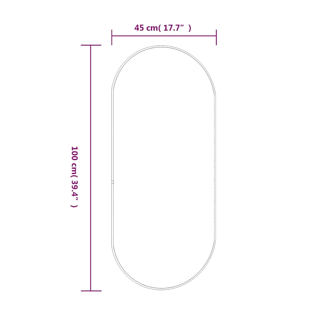 Wandspiegel Schwarz 100x45 cm Oval - Pazzar.ch