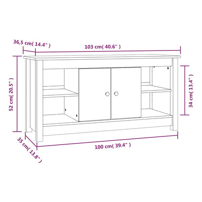 TV-Schrank 103x36,5x52 cm Massivholz Kiefer - Pazzar.ch