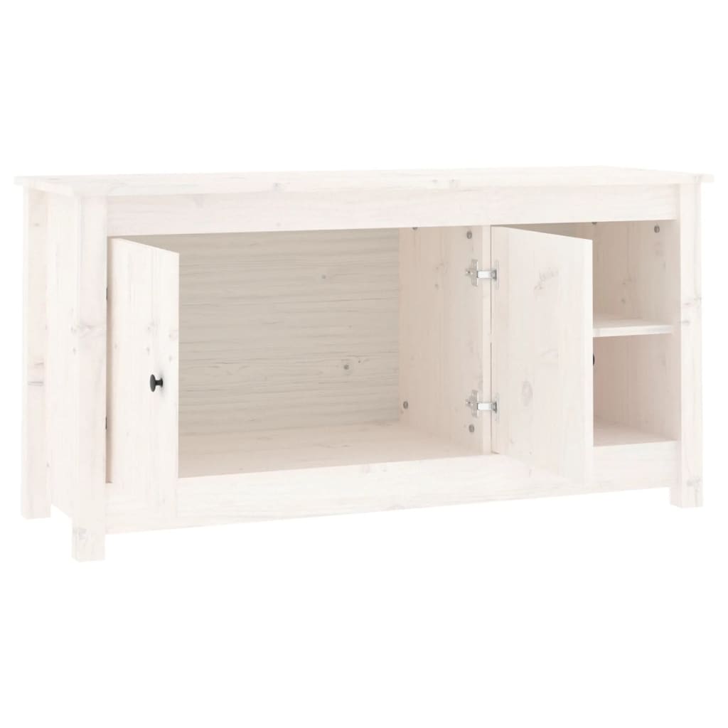 TV-Schrank Weiß 103x36,5x52 cm Massivholz Kiefer - Pazzar.ch