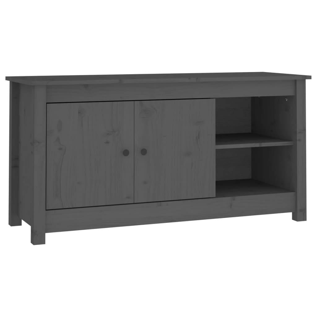 TV-Schrank Grau 103x36,5x52 cm Massivholz Kiefer - Pazzar.ch