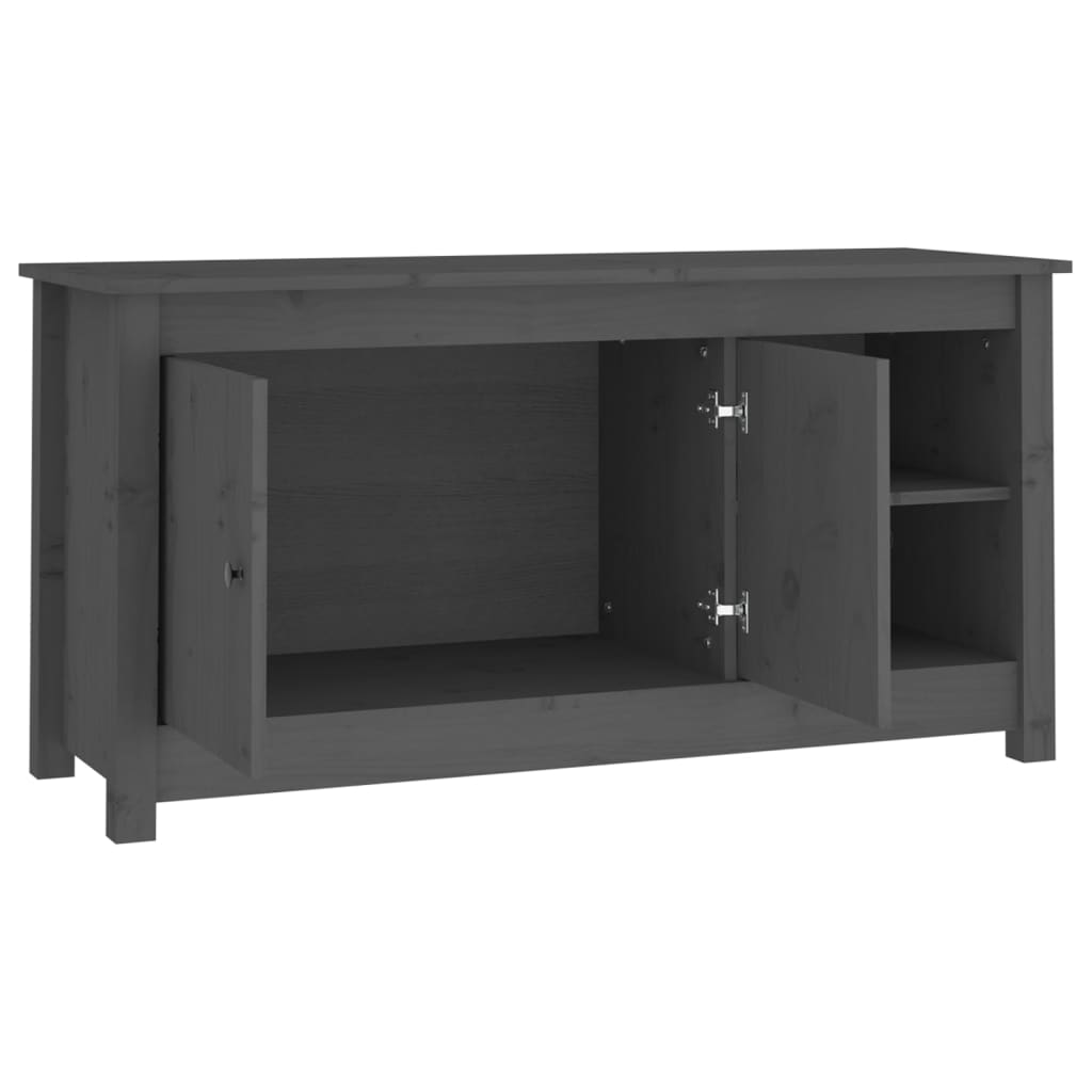 TV-Schrank Grau 103x36,5x52 cm Massivholz Kiefer - Pazzar.ch