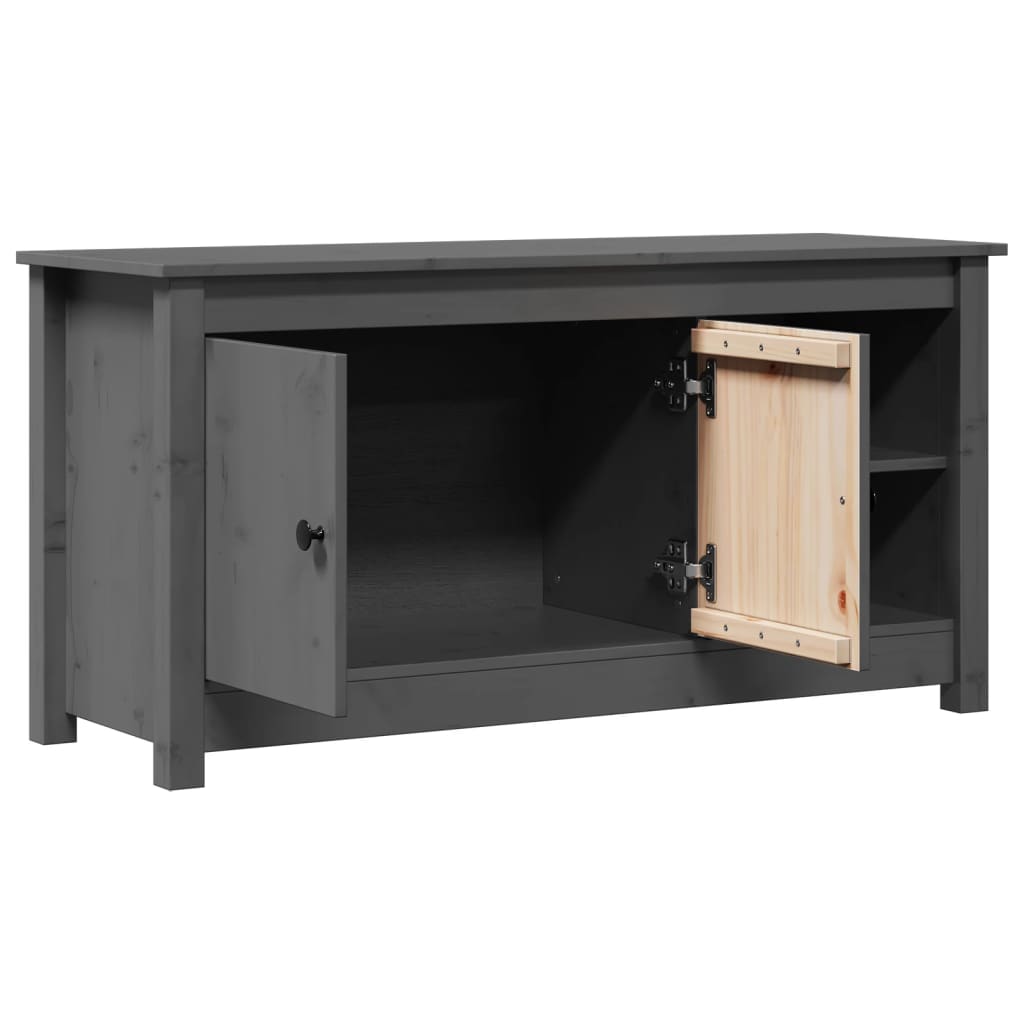 TV-Schrank Grau 103x36,5x52 cm Massivholz Kiefer - Pazzar.ch