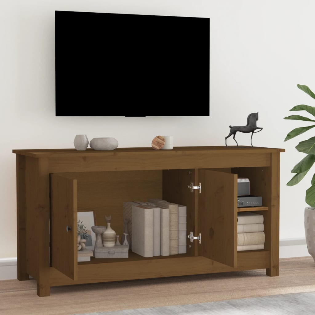 TV-Schrank Honigbraun 103x36,5x52 cm Massivholz Kiefer - Pazzar.ch