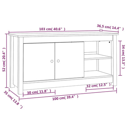 TV-Schrank Honigbraun 103x36,5x52 cm Massivholz Kiefer - Pazzar.ch