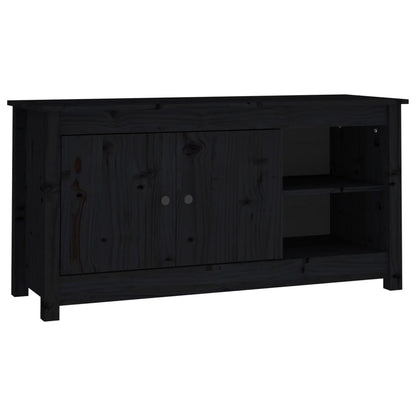 TV-Schrank Schwarz 103x36,5x52 cm Massivholz Kiefer - Pazzar.ch