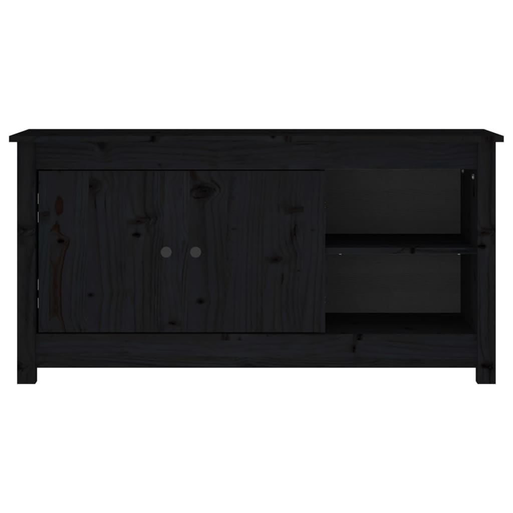 TV-Schrank Schwarz 103x36,5x52 cm Massivholz Kiefer - Pazzar.ch