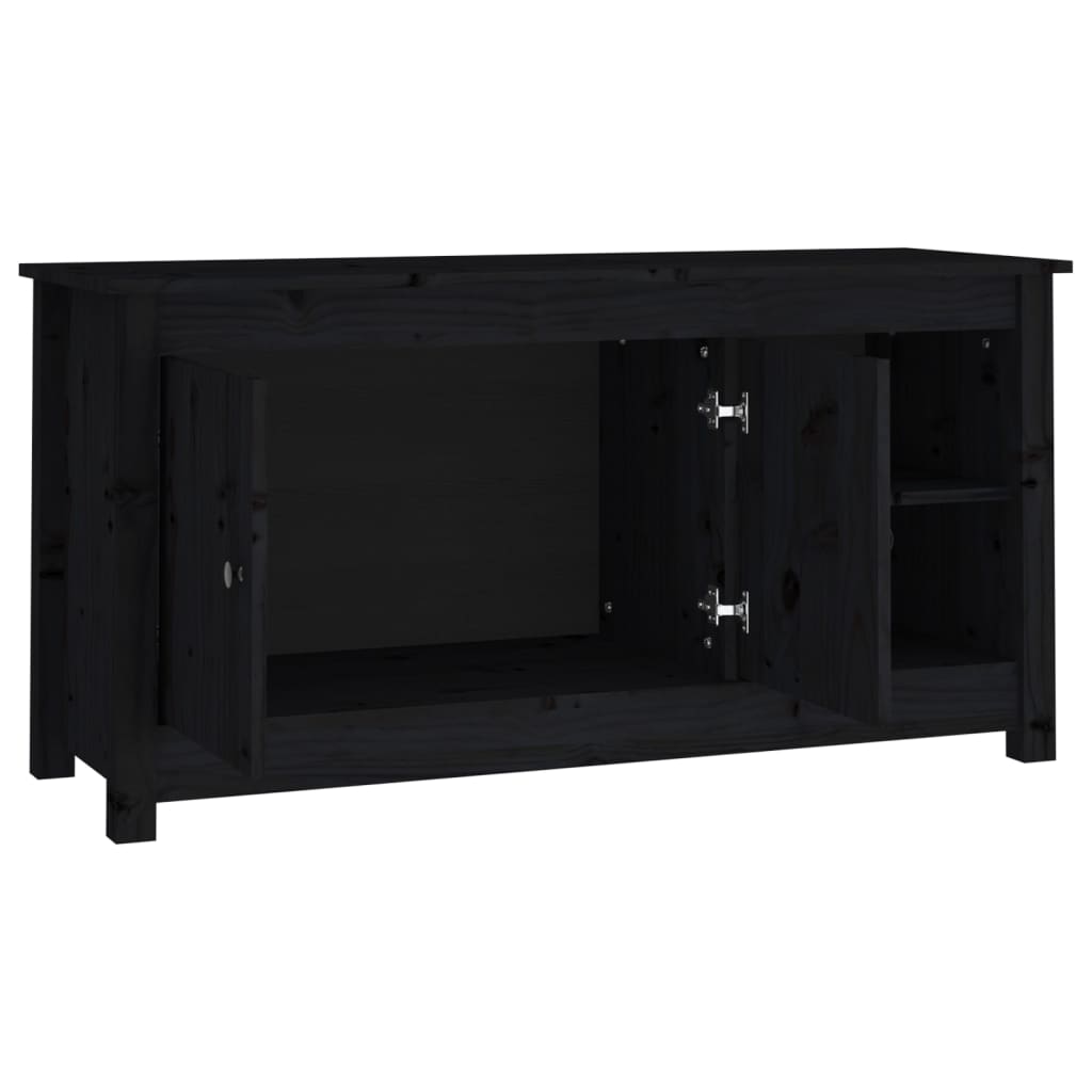 TV-Schrank Schwarz 103x36,5x52 cm Massivholz Kiefer - Pazzar.ch