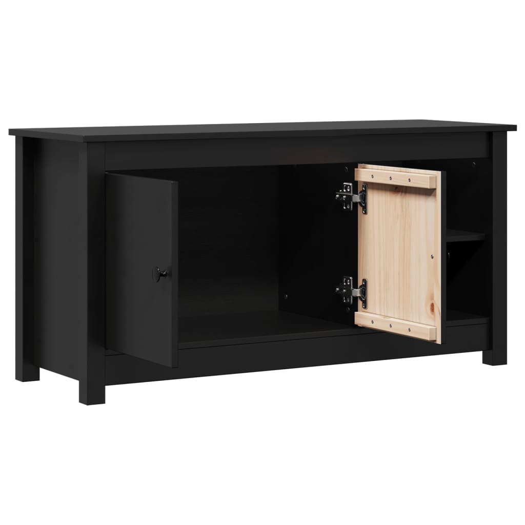 TV-Schrank Schwarz 103x36,5x52 cm Massivholz Kiefer - Pazzar.ch