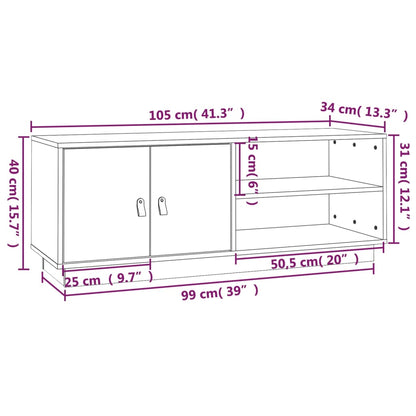 TV-Schrank 105x34x40 cm Massivholz Kiefer - Pazzar.ch