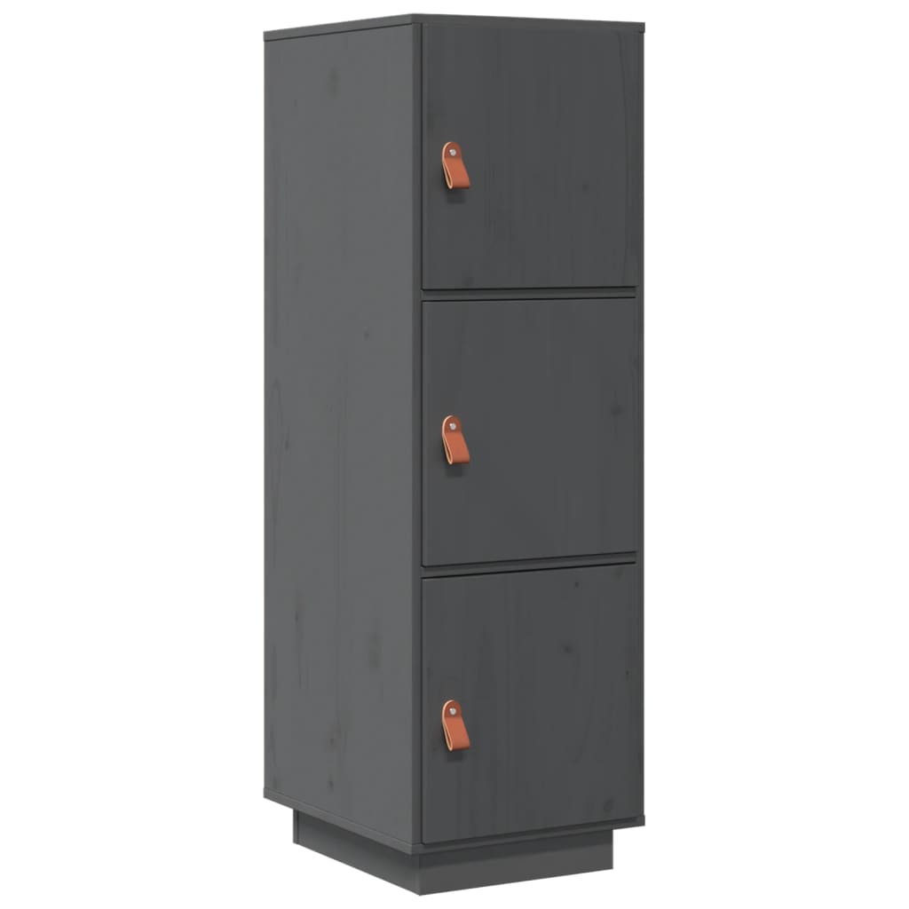 Highboard Grau 34x40x108,5 cm Massivholz Kiefer