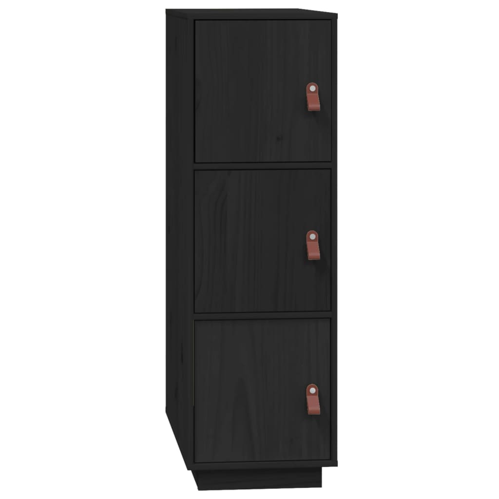 Highboard Schwarz 34x40x108,5 cm Massivholz Kiefer - Pazzar.ch