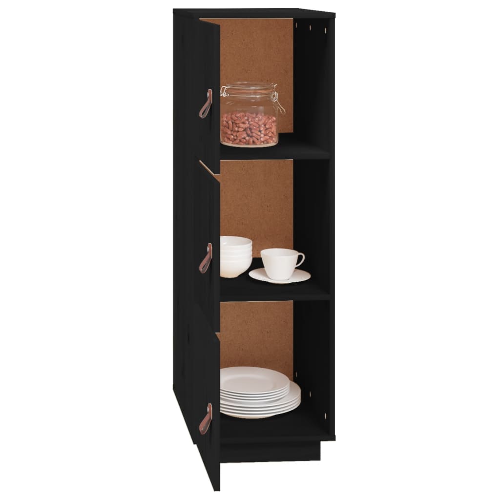 Highboard Schwarz 34x40x108,5 cm Massivholz Kiefer