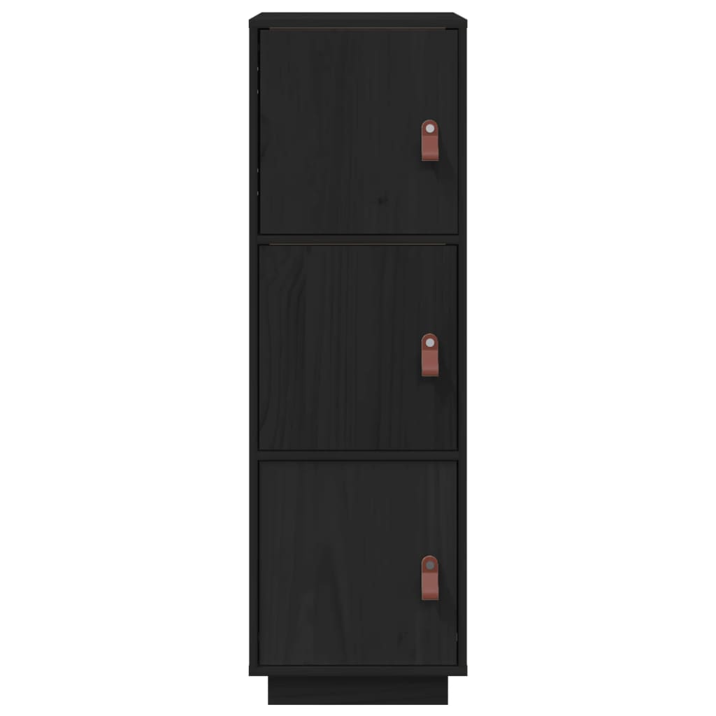 Highboard Schwarz 34x40x108,5 cm Massivholz Kiefer - Pazzar.ch