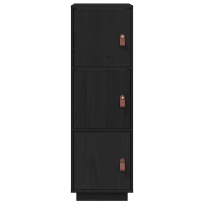 Highboard Schwarz 34x40x108,5 cm Massivholz Kiefer - Pazzar.ch