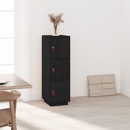 Highboard Schwarz 34x40x108,5 cm Massivholz Kiefer - Pazzar.ch