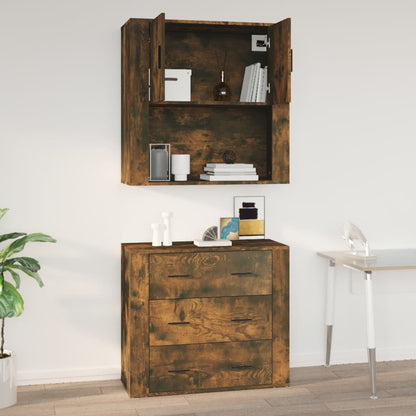 Wandschrank Räuchereiche 80x33x80 cm Holzwerkstoff - Pazzar.ch