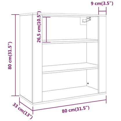 Wandschrank Sonoma-Eiche 80x33x80 cm Holzwerkstoff - Pazzar.ch