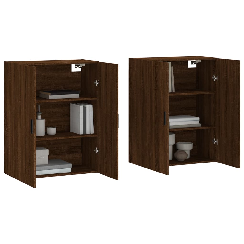 Wandschränke 2 Stk. Braun Eichen-Optik 69,5x34x90 cm - Pazzar.ch