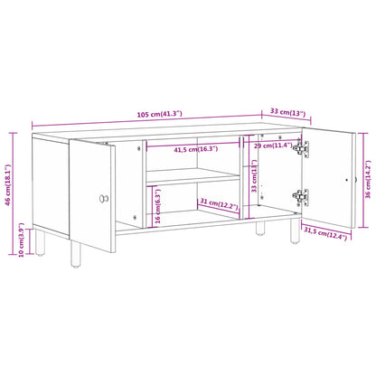 TV-Schrank 105x33x46 cm Massivholz Mango - Pazzar.ch