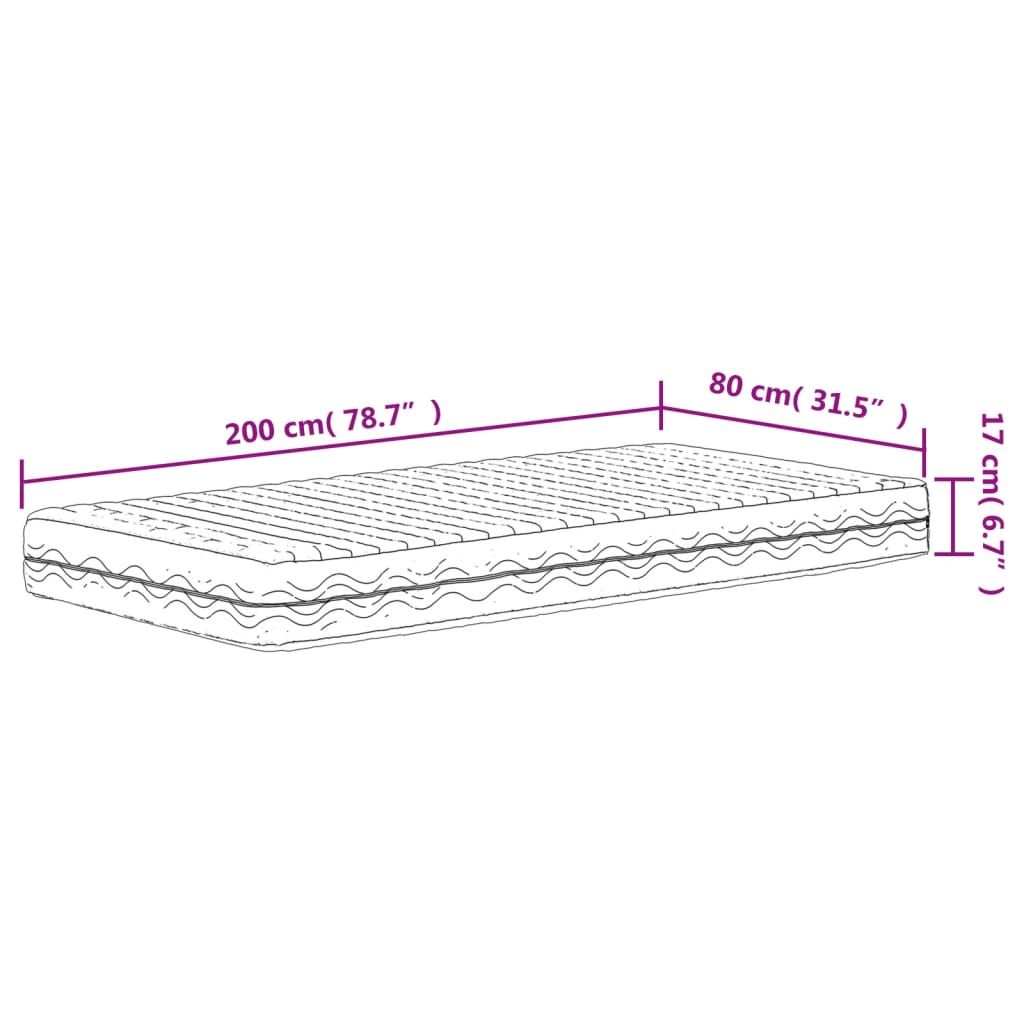 Schaumstoffmatratze Weiß 80x200 cm Härtegrad H2 H3 - Pazzar.ch