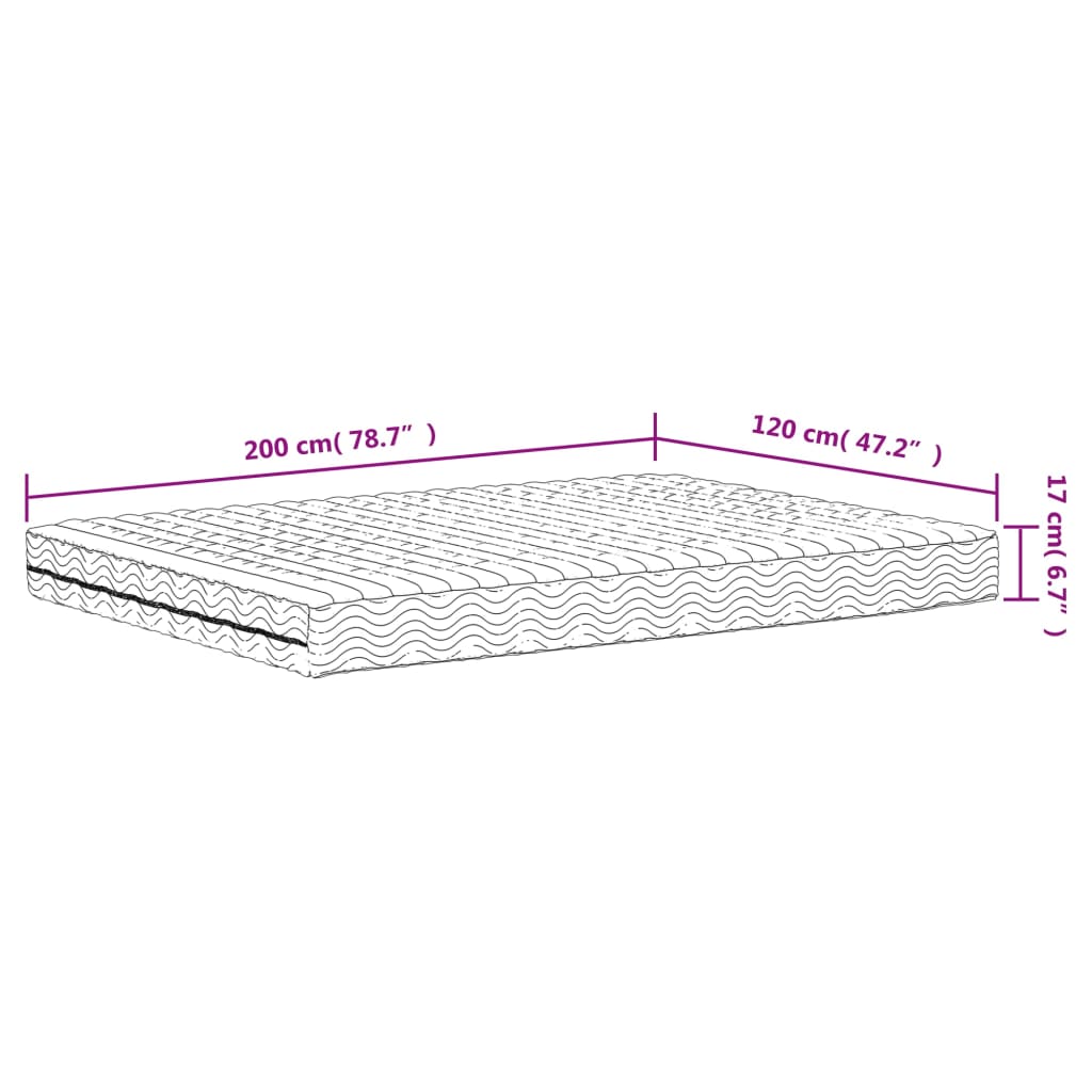 Schaumstoffmatratze Weiß 120x200 cm Härtegrad H2 H3 - Pazzar.ch