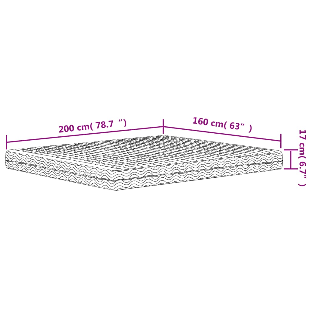 Schaumstoffmatratze Weiß 160x200 cm Härtegrad H2 H3 - Pazzar.ch