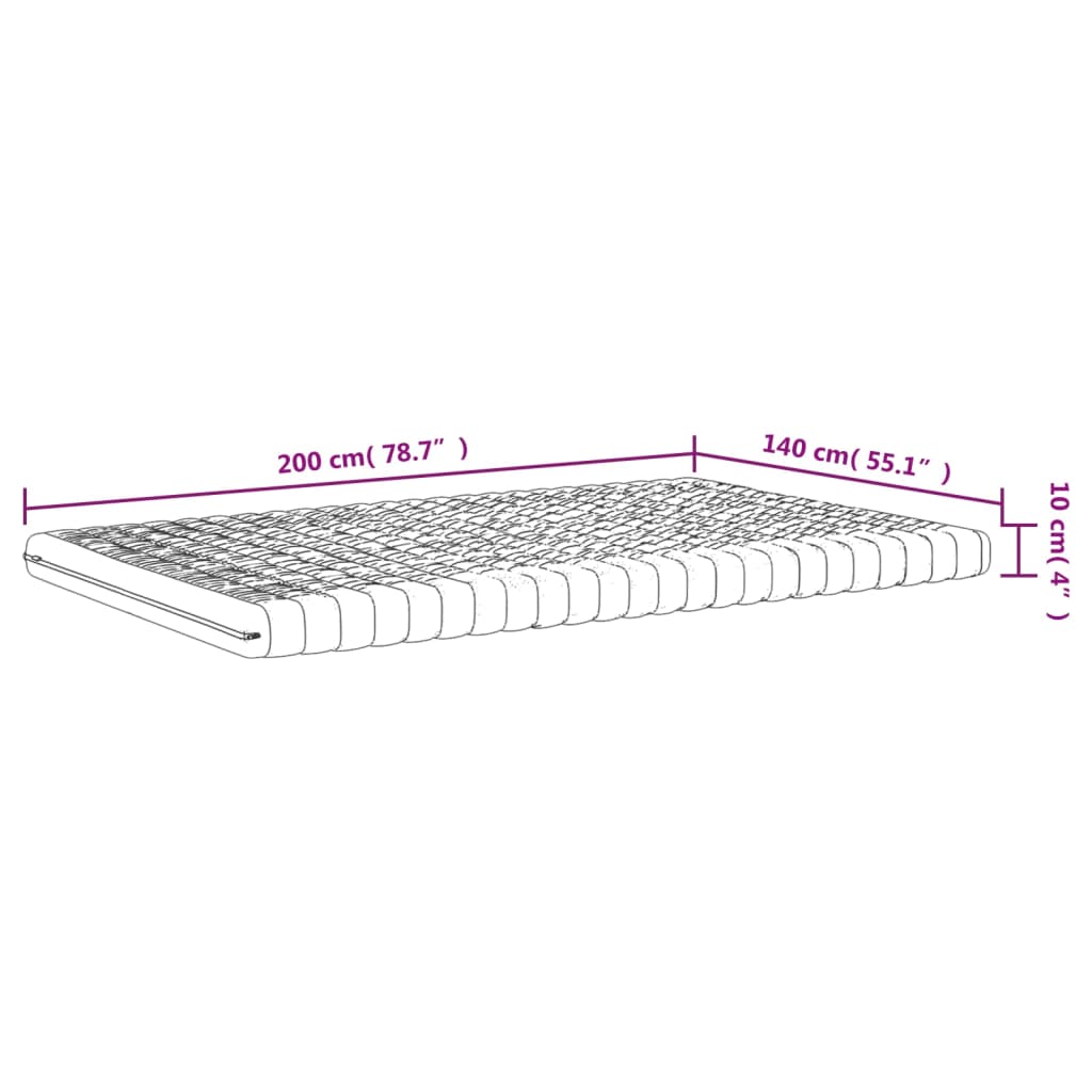 Schaumstoffmatratze Weiß 140x200 cm 7-Zonen Härtegrad 20 ILD - Pazzar.ch