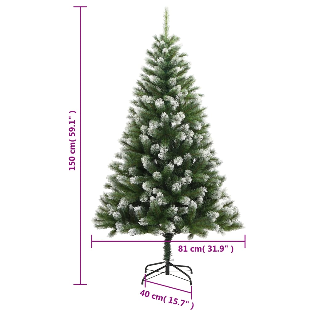 Künstlicher Weihnachtsbaum Klappbar Beschneit 150 cm - Pazzar.ch